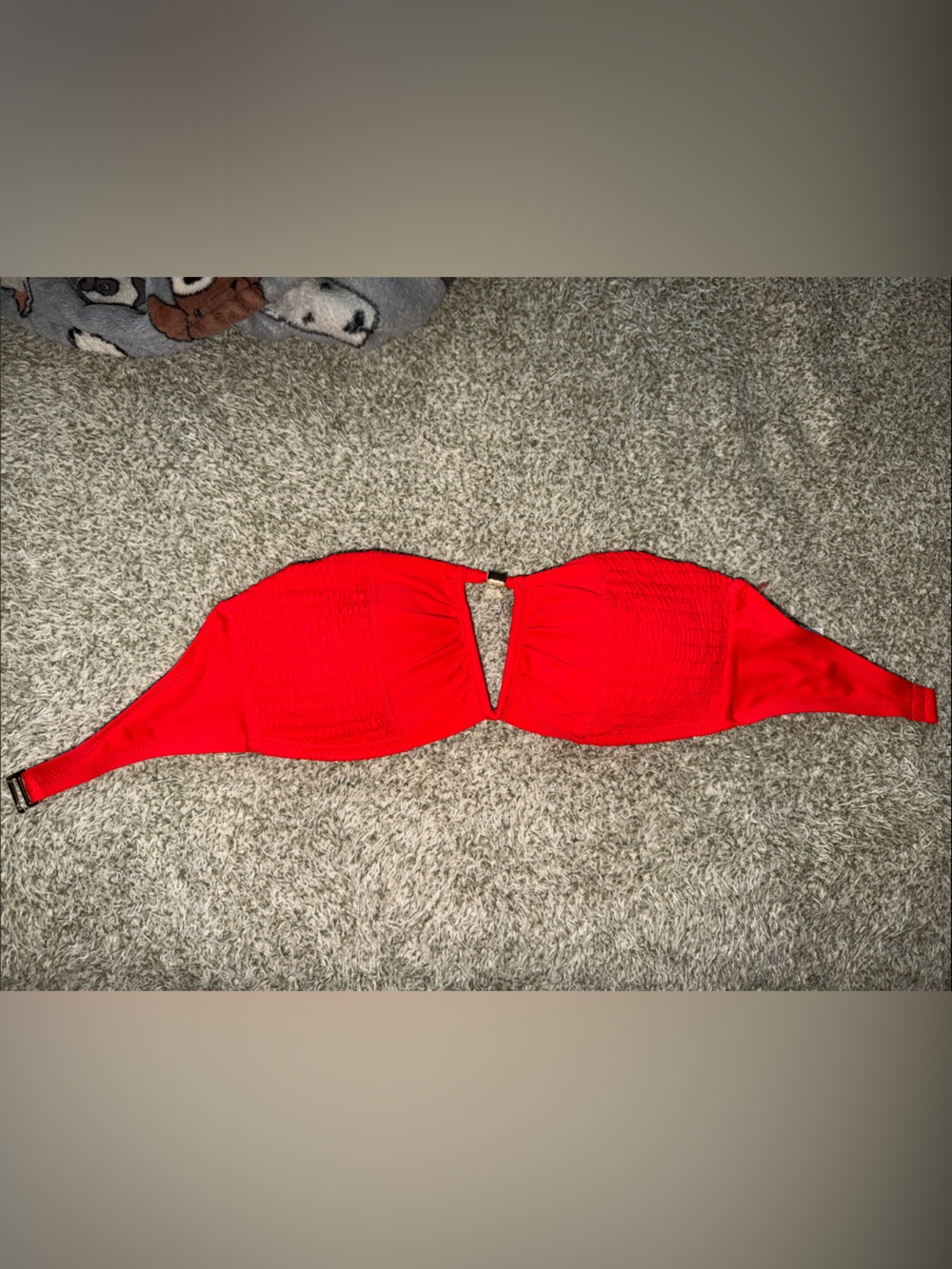 Time and Tru Red Strapless Bandeau Bikini Top